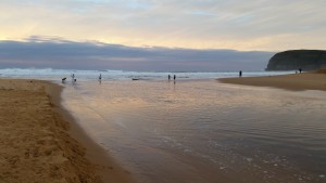 Copacabana Lagoon running into the ocean after King-tide